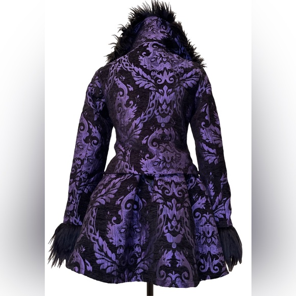 Dolls Kill / Widow Purple Brocade Sultry Sins Matching Dress Set - Picture 2 of 14